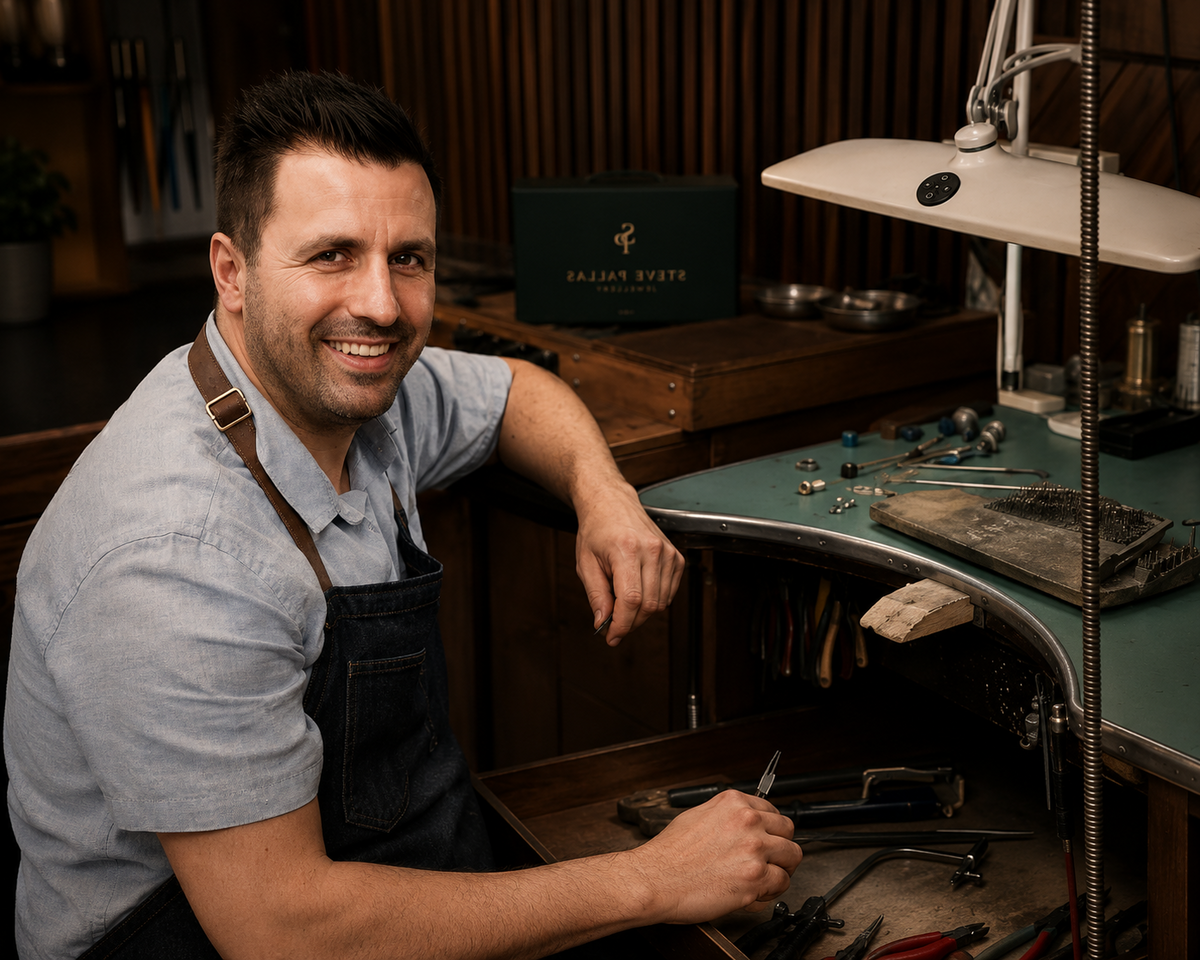 Steve Pallas in the jewellery workshop