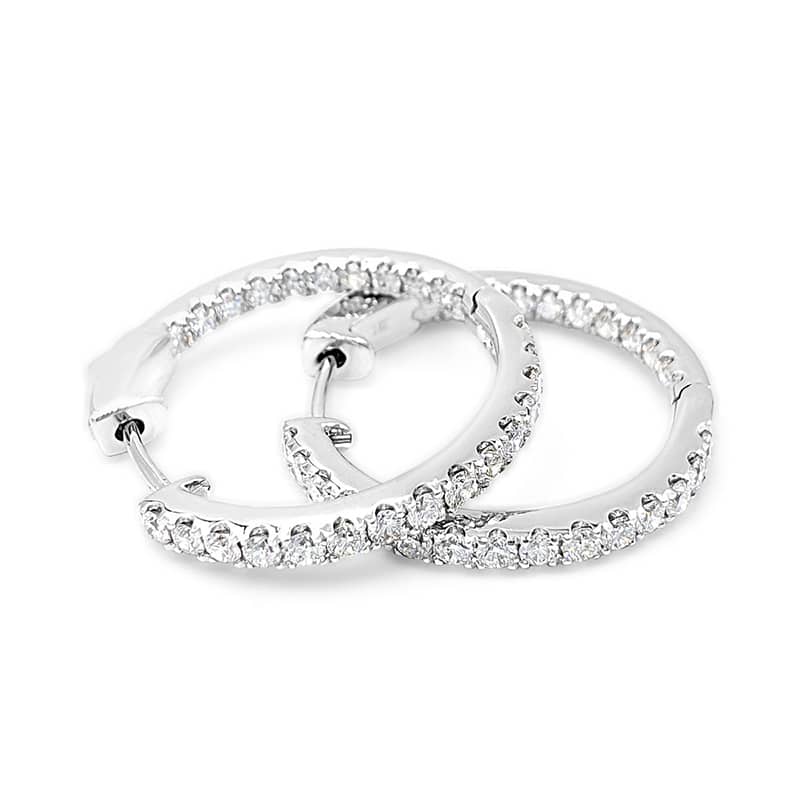 18ct Diamond Hoop Earrings