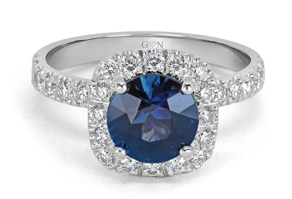 Parti Sapphire Halo Design Ring