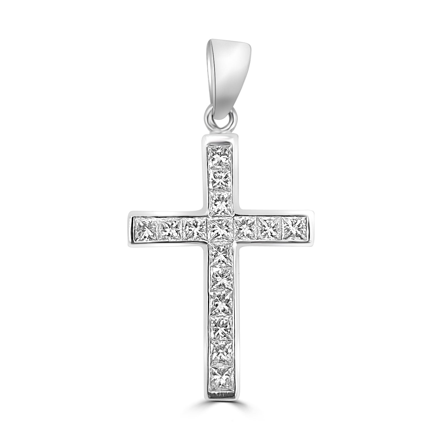 18ct White Gold Diamond Cross