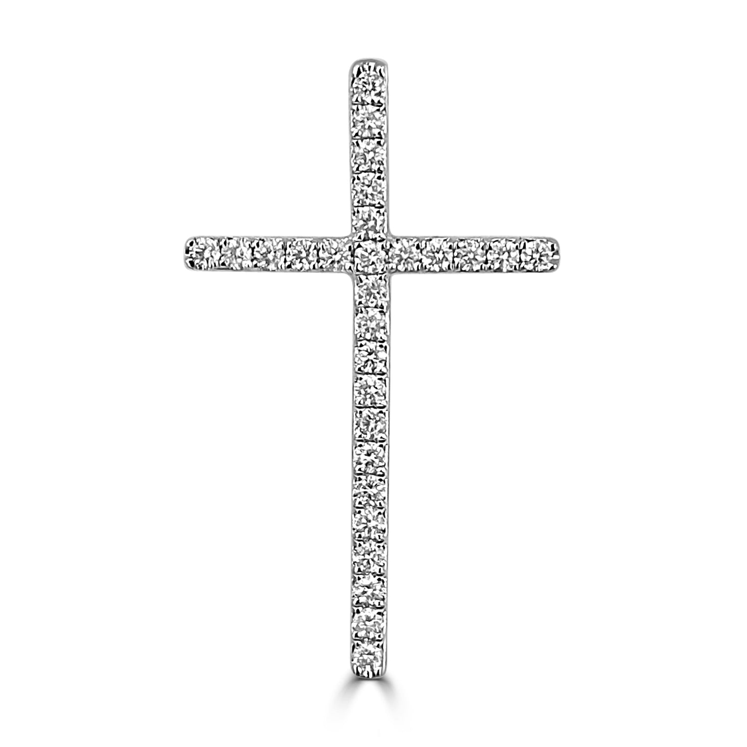 18ct White Gold Diamond Cross