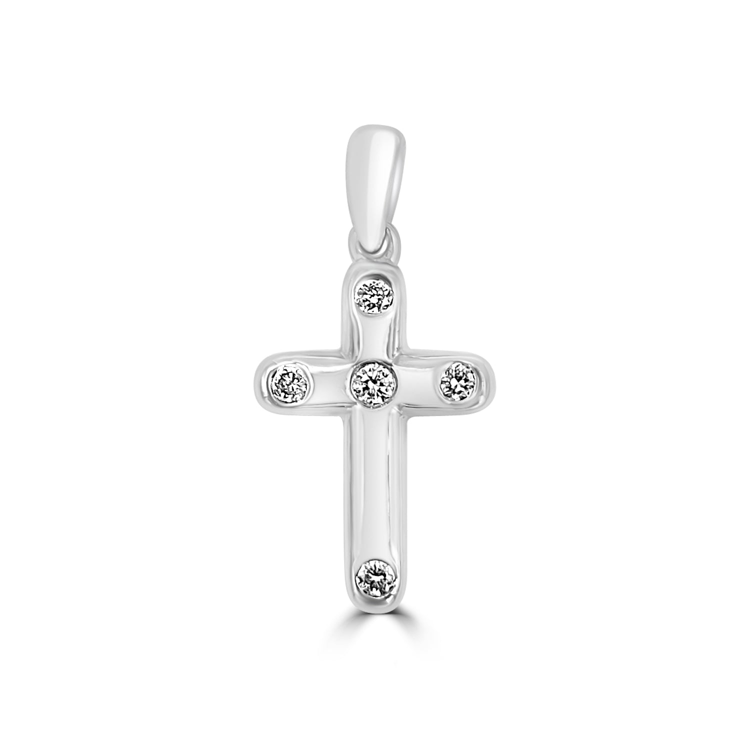 18ct White Gold Diamond Cross
