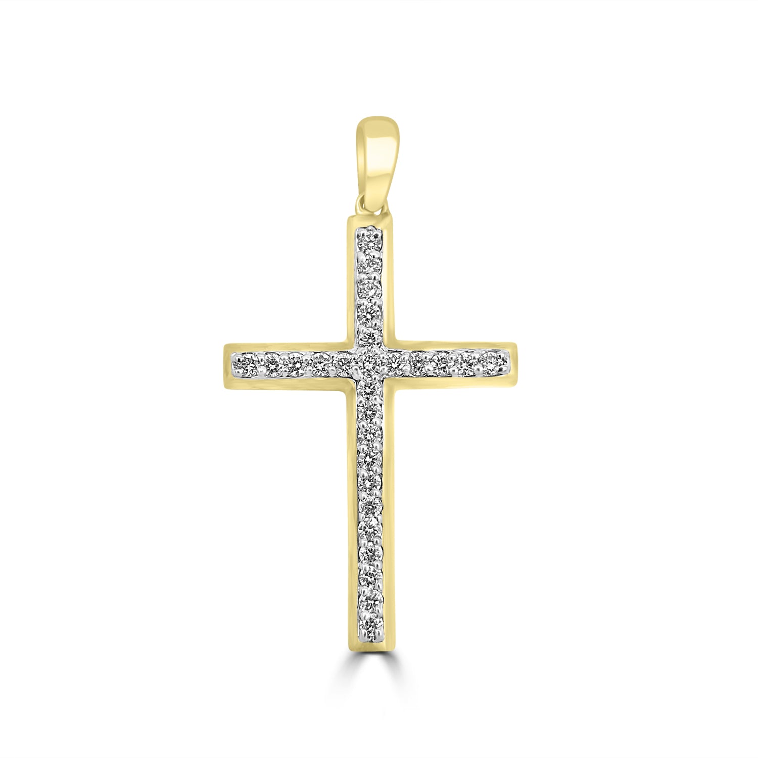 18ct Yellow & White Gold Diamond Cross