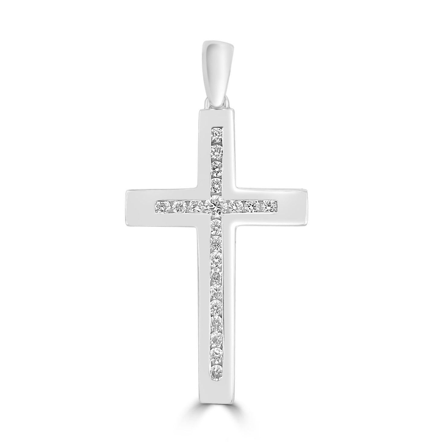18ct White Gold Diamond Cross