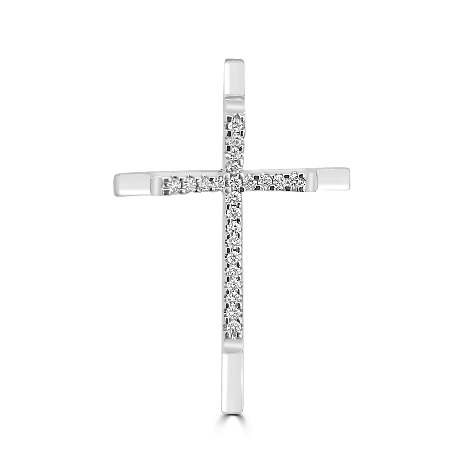 18ct White Gold Diamond Cross