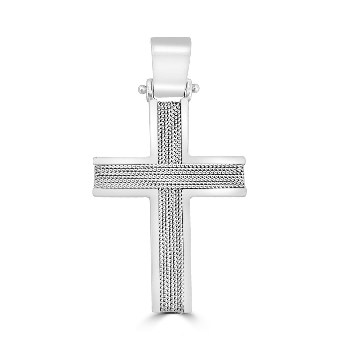 18ct White Gold Wire Cross