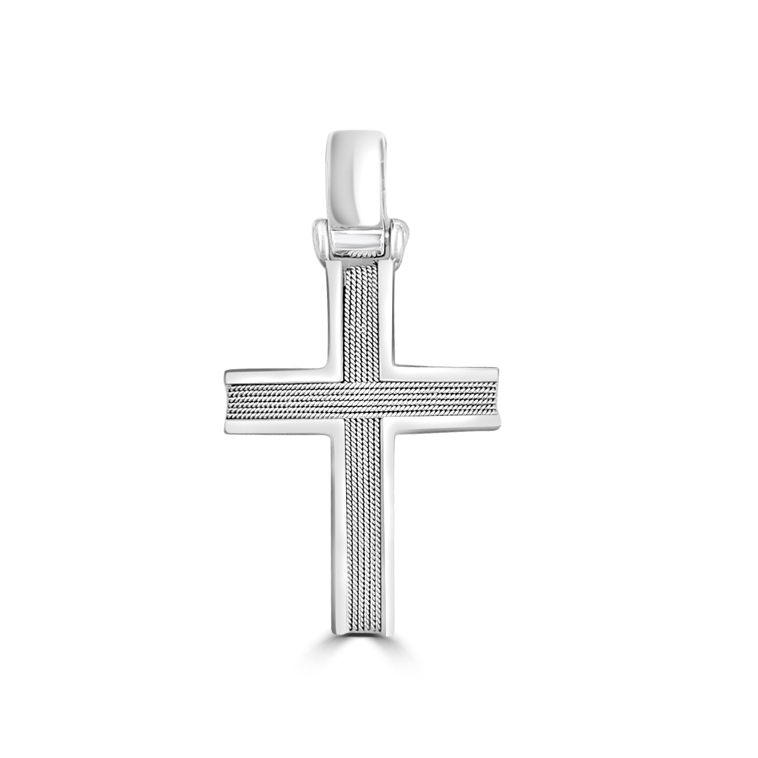 18ct White Gold Wire Cross