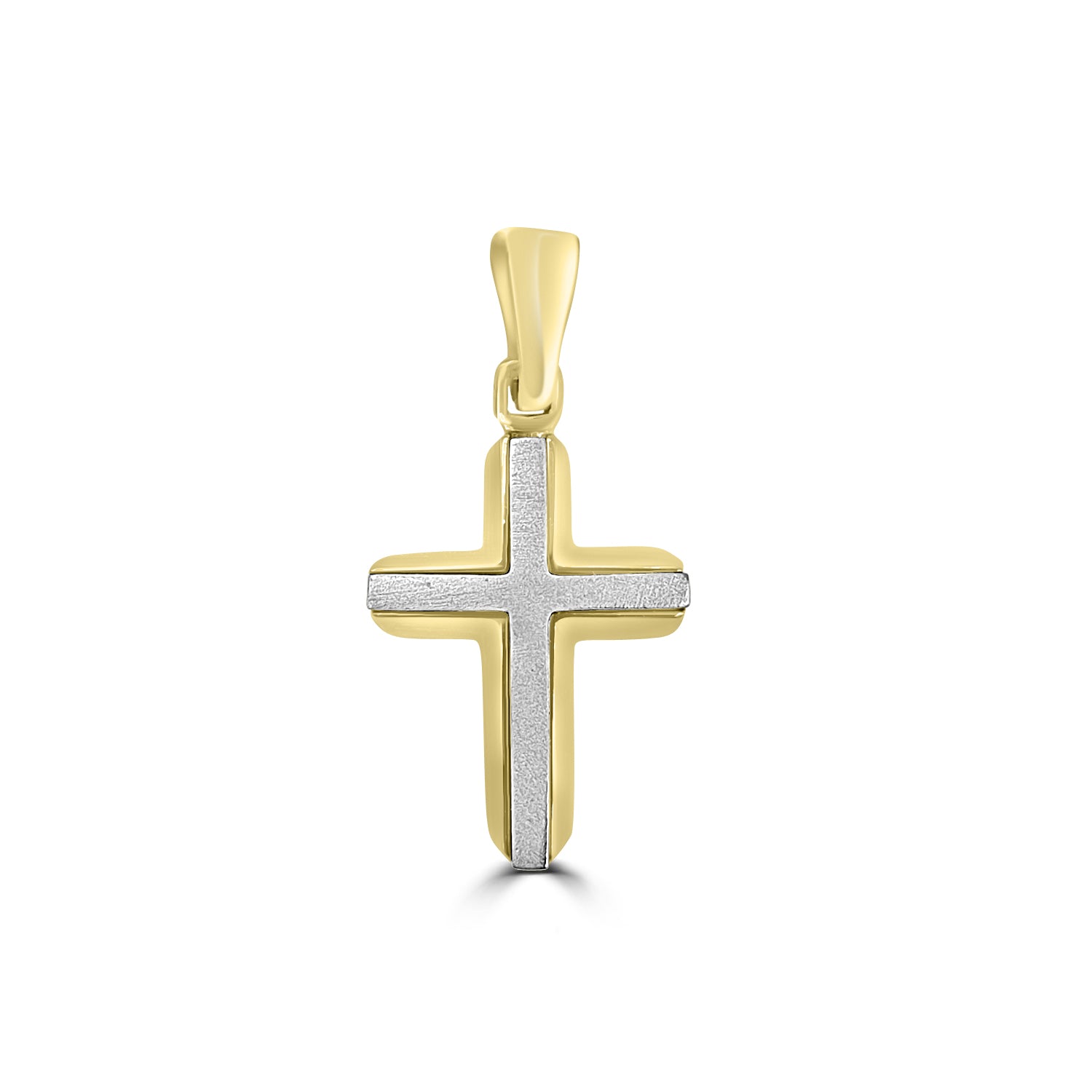 18ct Two Tone Yellow and White Gold Cross