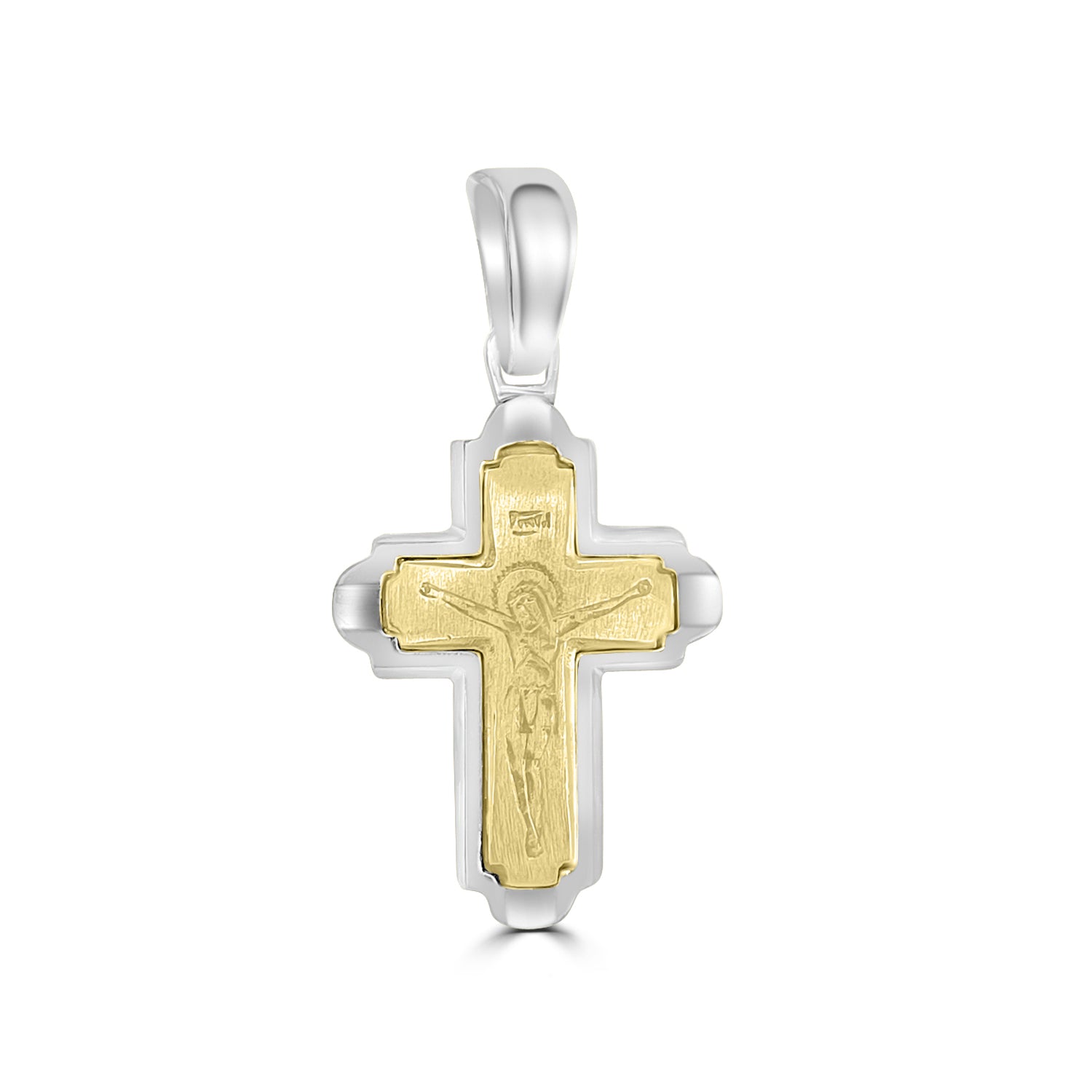 18ct Two Tone Gold Cross