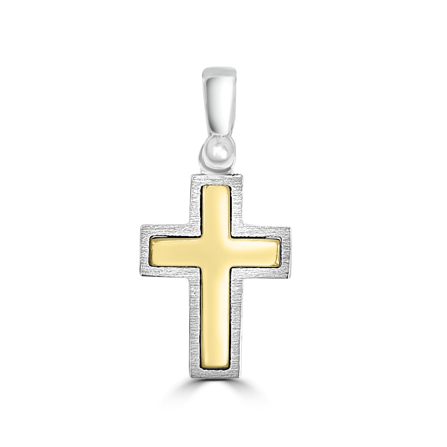 18ct Two Tone Yellow and White Gold Cross