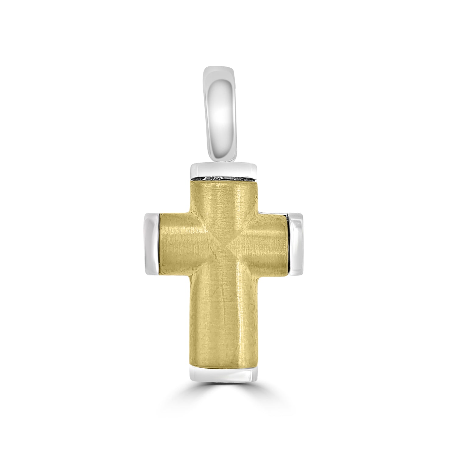 18ct Two Tone Yellow & White Gold Cross