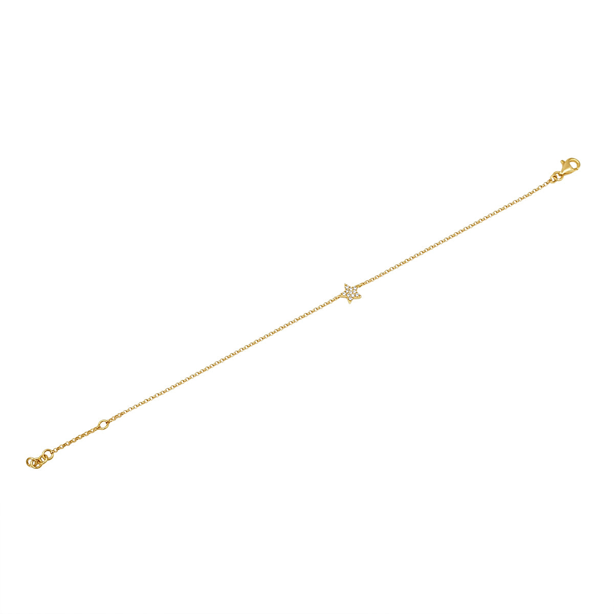 18ct Yellow Gold Diamond Star Bracelet