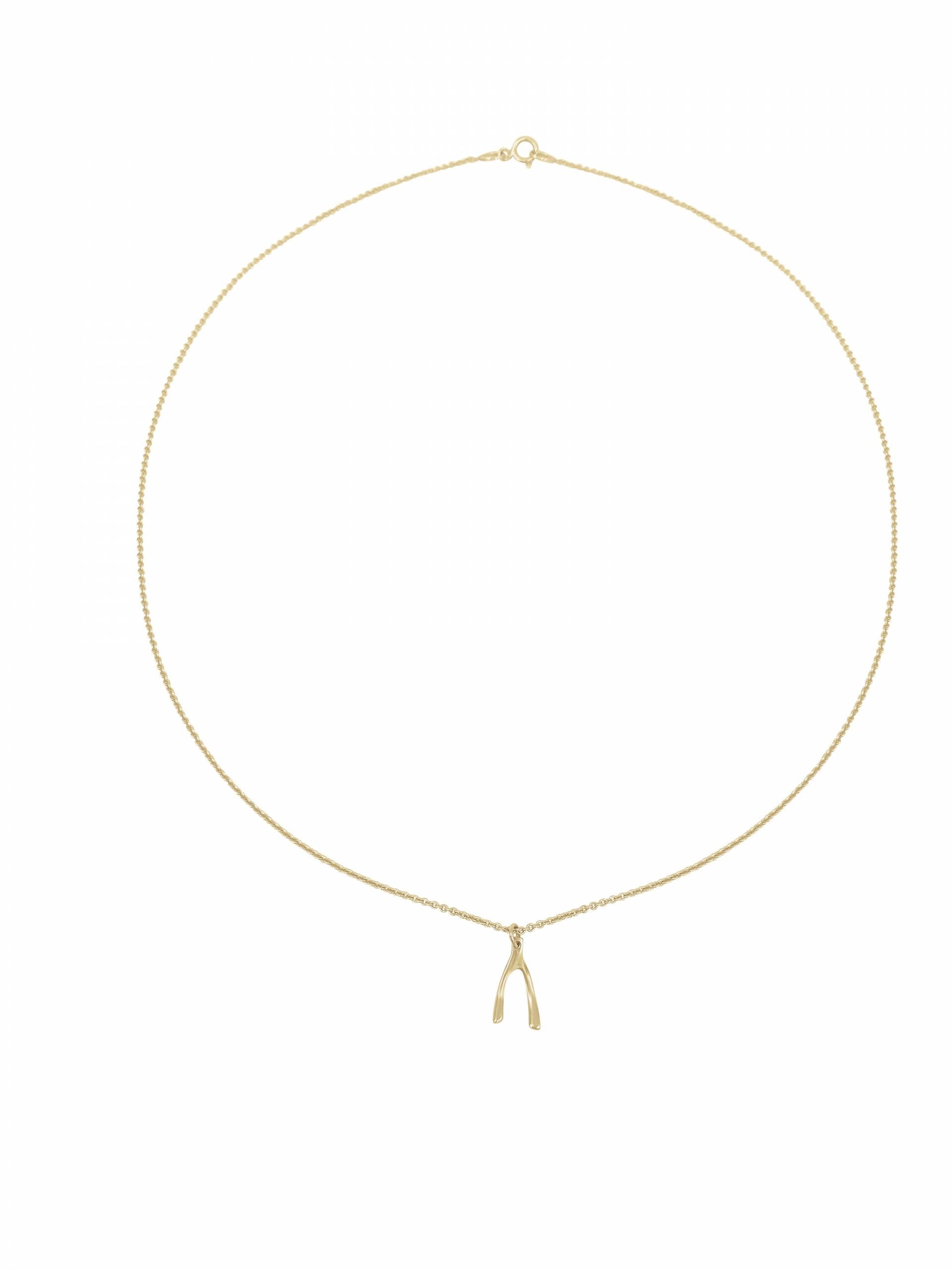 Gold Wishbone Necklace