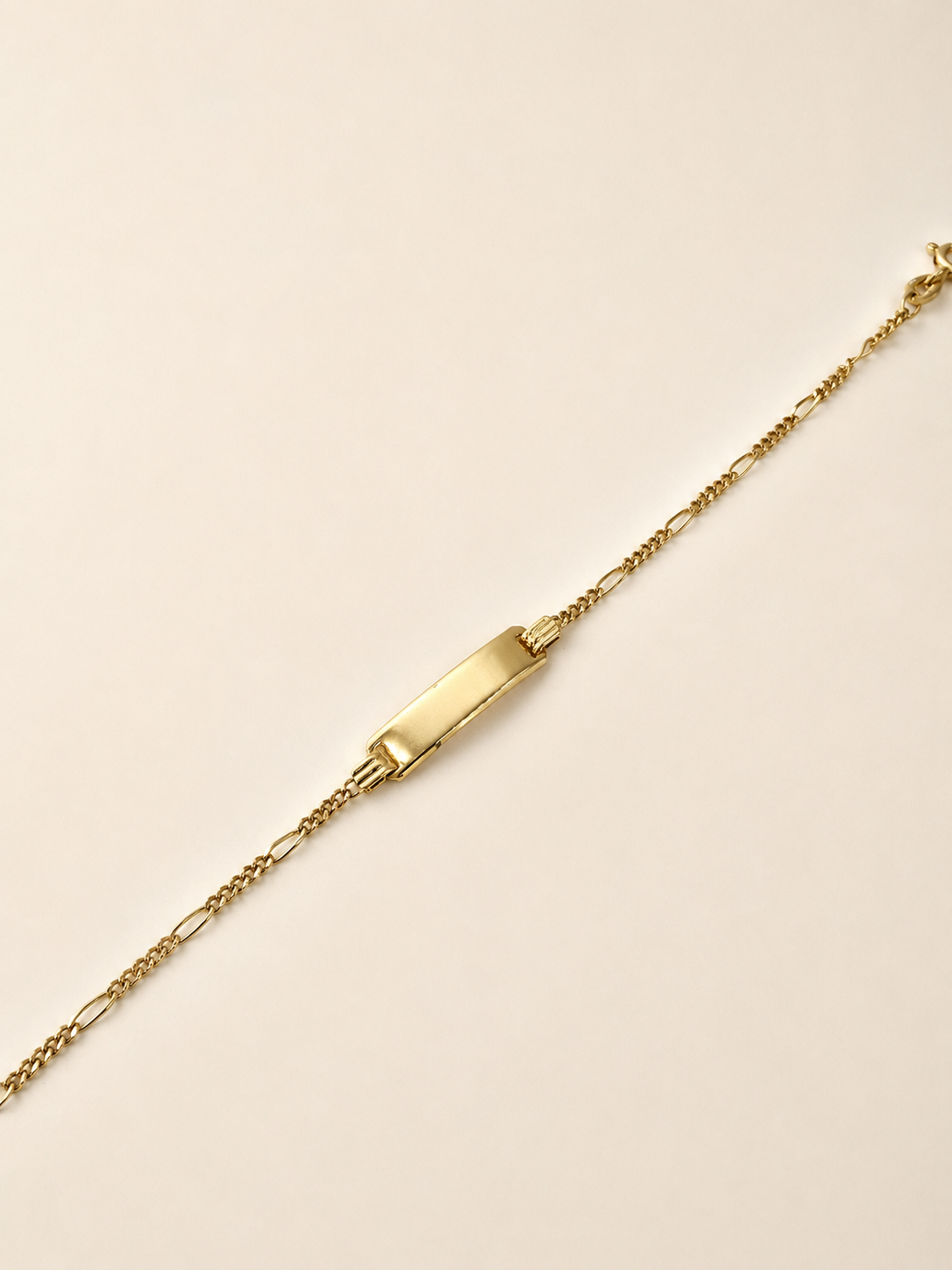 9kt Yellow Gold Figaro-Link ID Bracelet