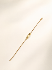 9kt Yellow Gold Figaro-Link ID Bracelet