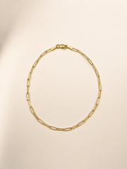 9kt Yellow Gold Fine Paperclip Bracelet