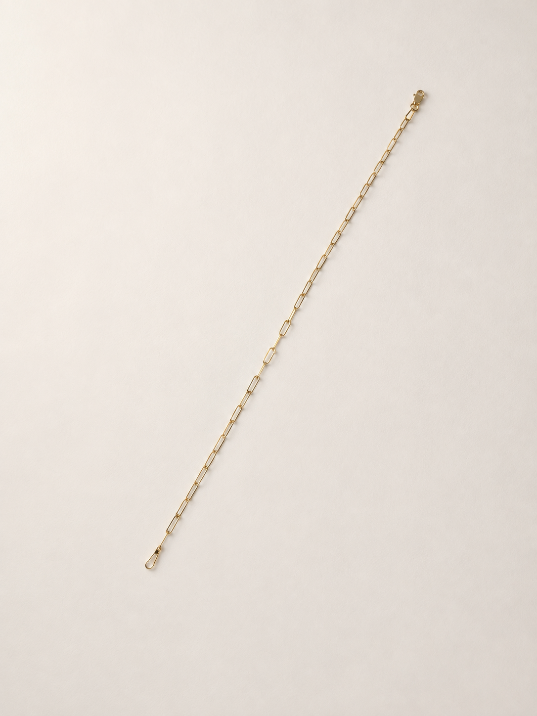 9kt Yellow Gold Fine Paperclip Bracelet