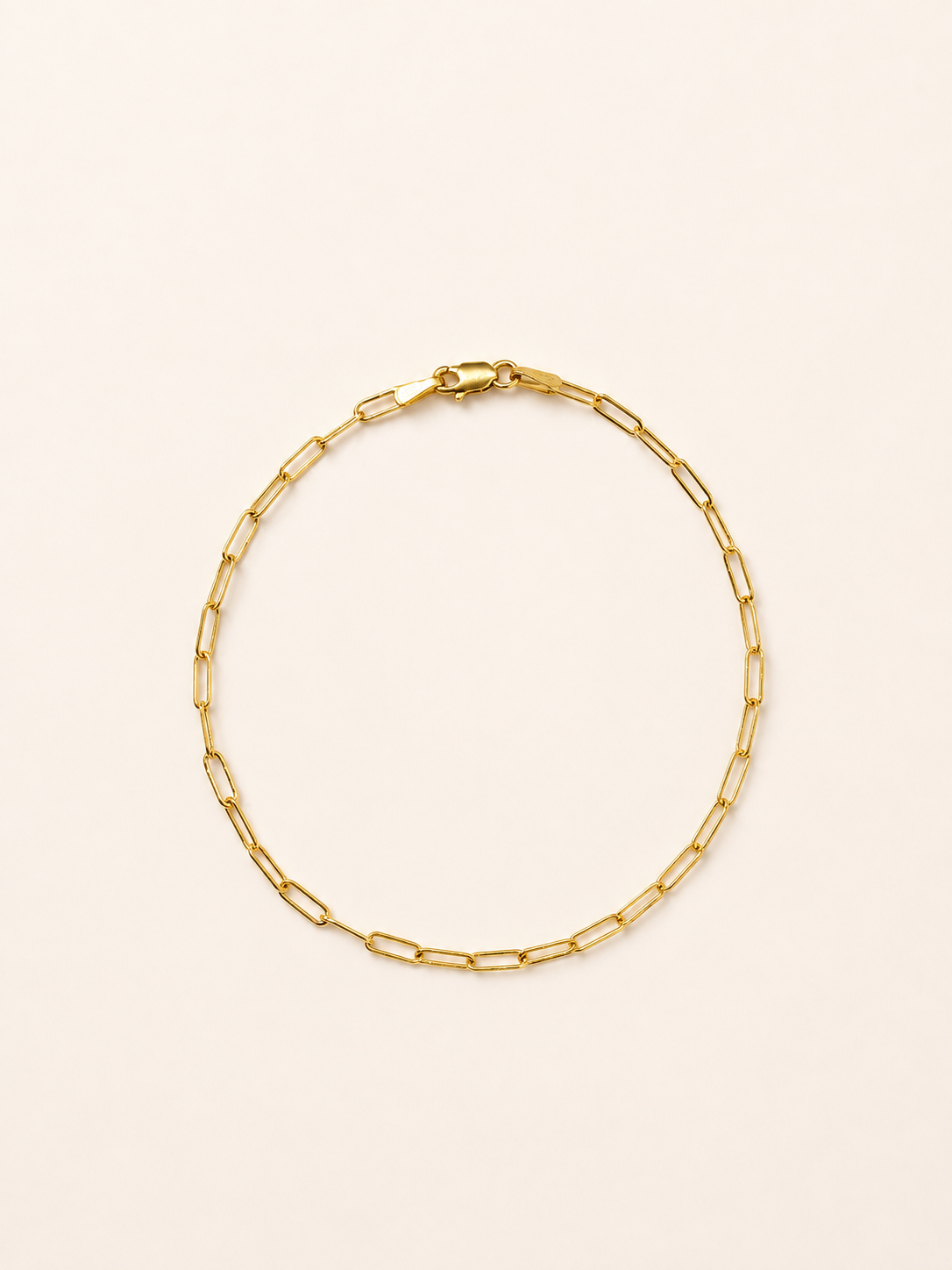 9kt Yellow Gold Paperclip Bracelet