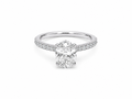 2.06ct Oval Lab-Grown Diamond Hidden Halo Engagement Ring in 18kt Yellow and White Gold