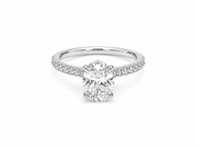 2.06ct Oval Lab-Grown Diamond Hidden Halo Engagement Ring in 18kt Yellow and White Gold