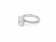 2.06ct Oval Lab-Grown Diamond Hidden Halo Engagement Ring in 18kt Yellow and White Gold