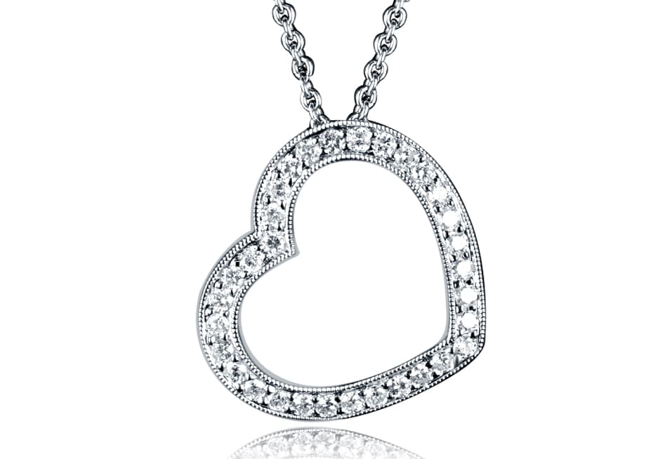 18ct Gold Diamond Heart Pendant