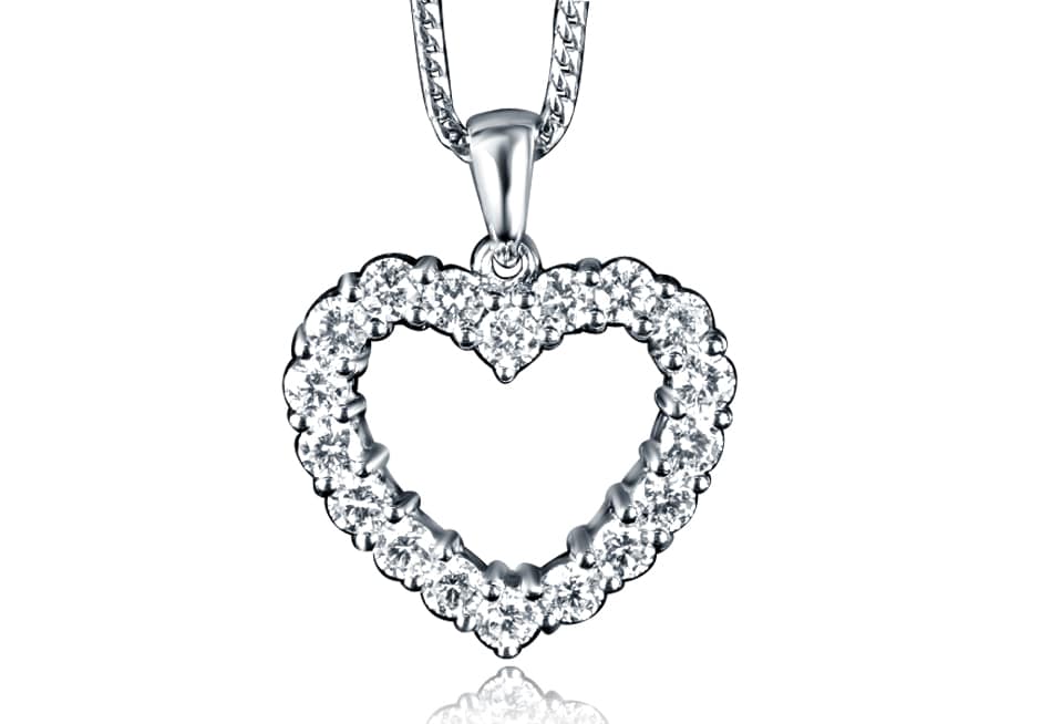 18ct Gold Diamond Heart Pendant