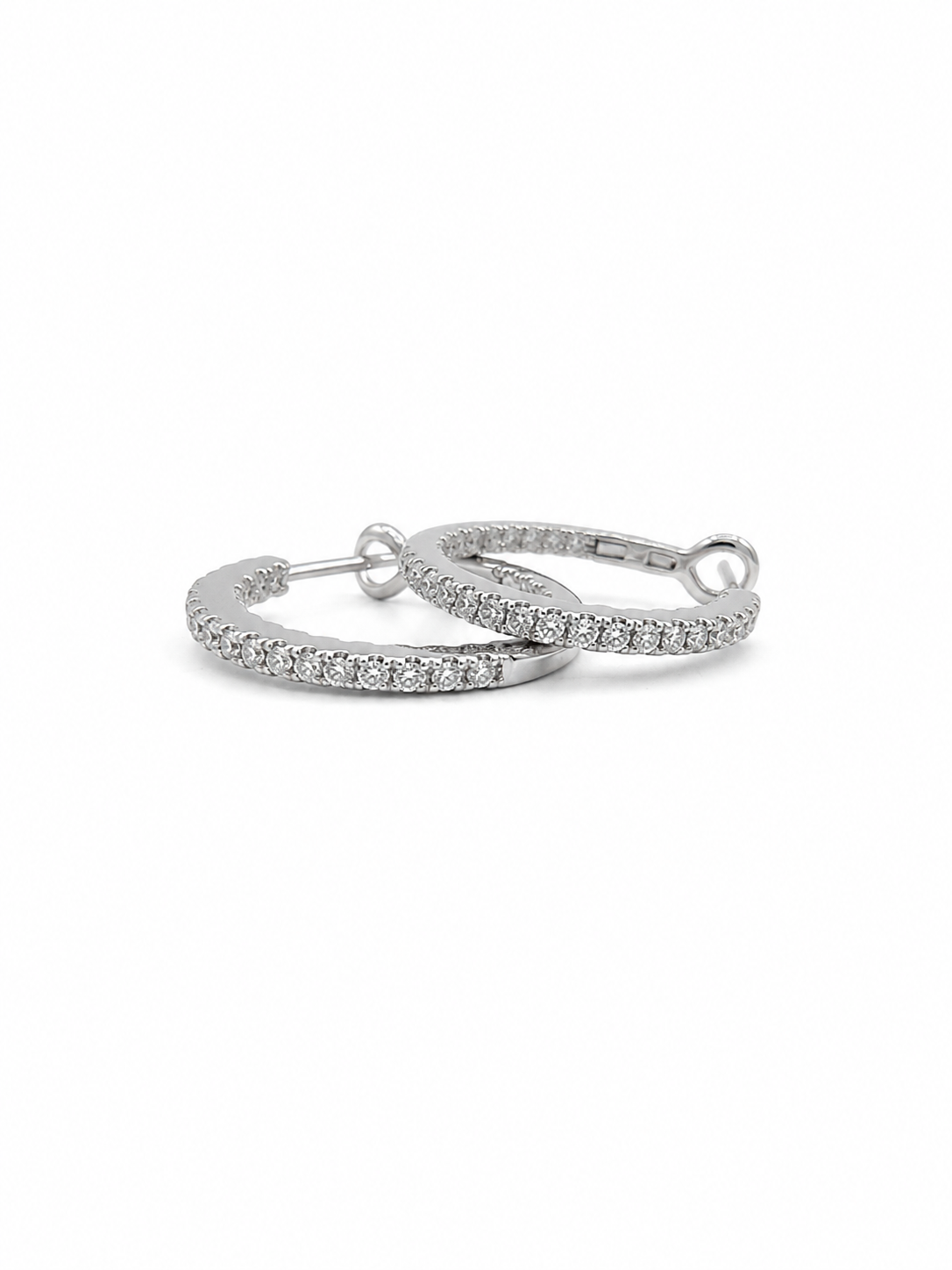 9kt White Gold 0.84ct 43-Lab-Grown Diamond Earrings