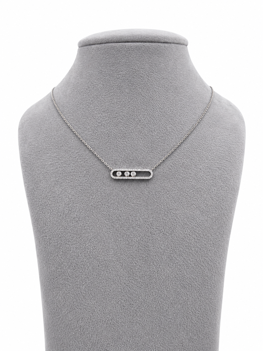 9kt Gold Floating Lab Grown Diamond Necklace white gold (0.41ct)