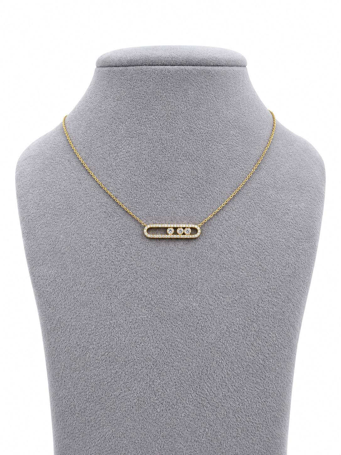 9kt Gold Floating Lab Grown Diamond Necklace yellow gold (0.41ct)