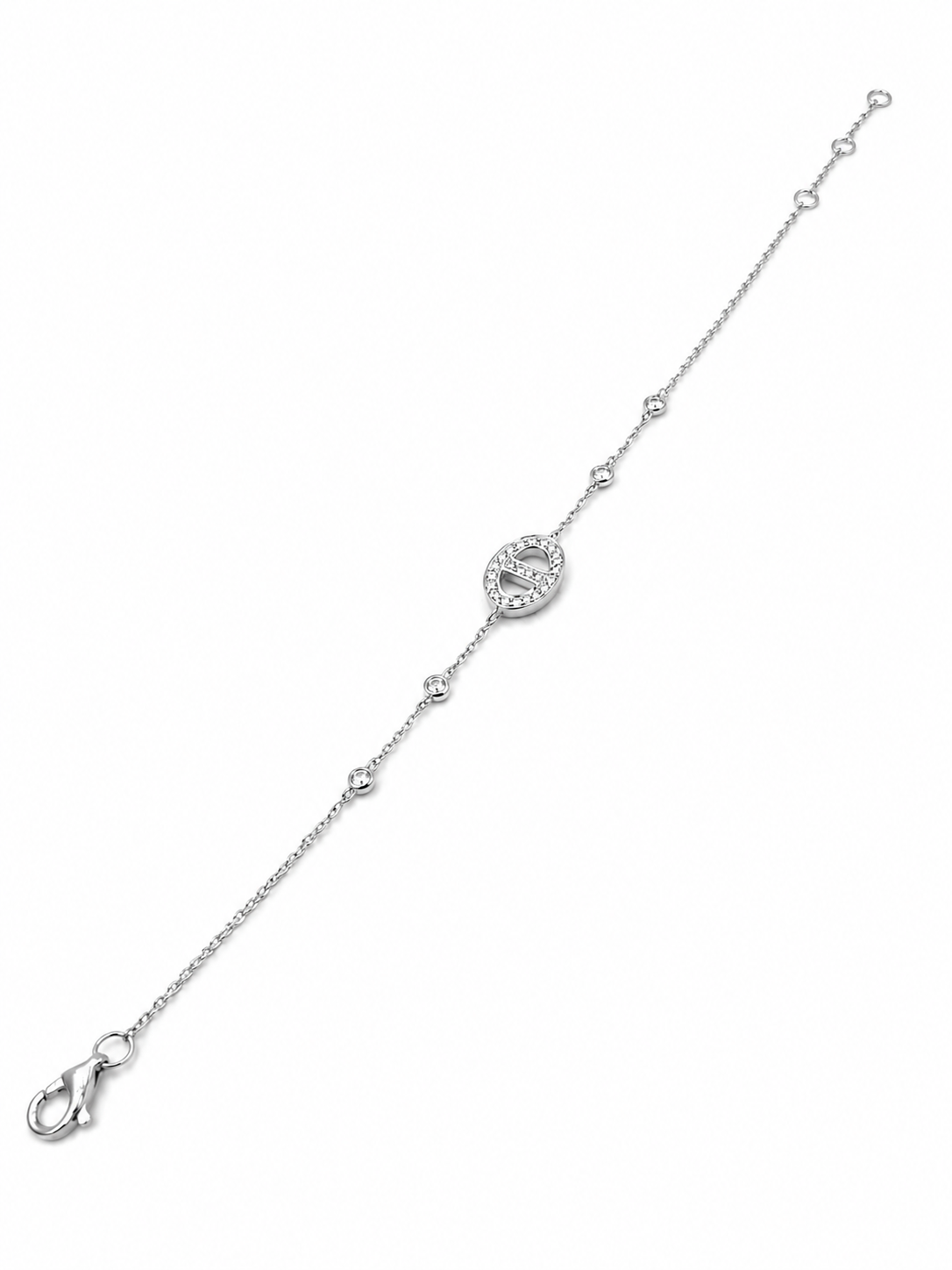 9kt White Gold 0.16ct 26-Diamond Bracelet