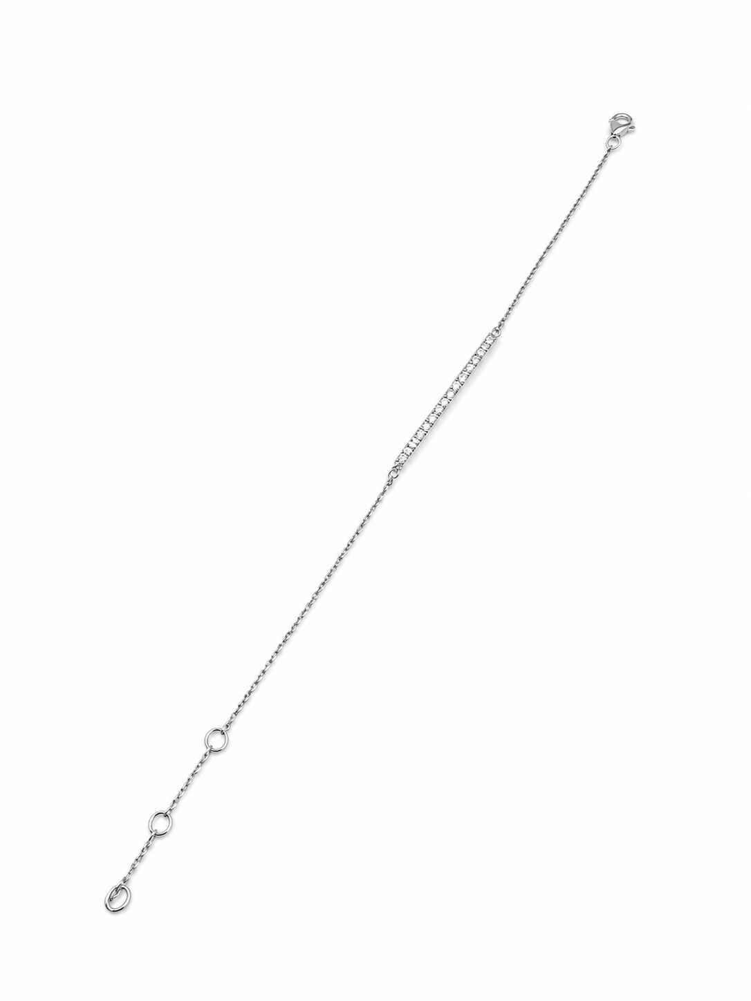 9kt White Gold 0.16ct 21-Diamond Bracelet