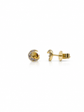 9kt Yellow Gold 0.12ct Diamond Crescent Stud Earrings