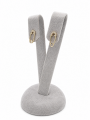 9kt Yellow Gold 0.06ct Diamond Safety Pin Earrings