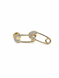 9kt Yellow Gold 0.06ct Diamond Safety Pin Earrings