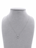 18kt White Gold 0.06ct Diamond Teardrop Necklace