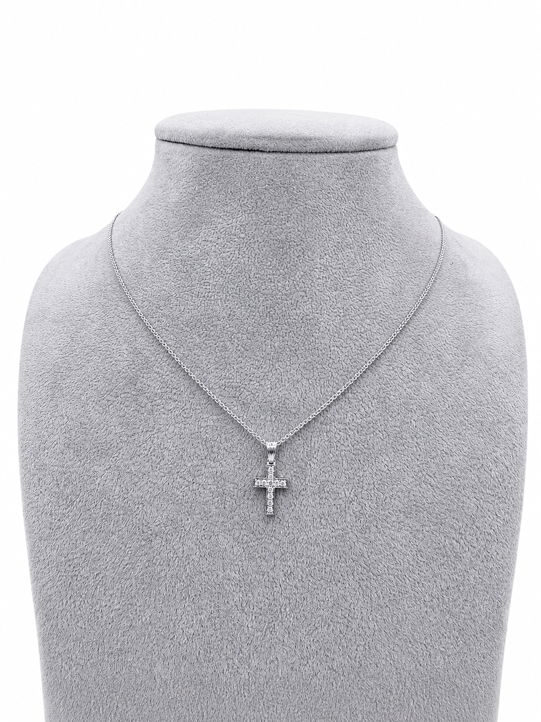 18kt White Gold 0.10ct Diamond Cross Pendant