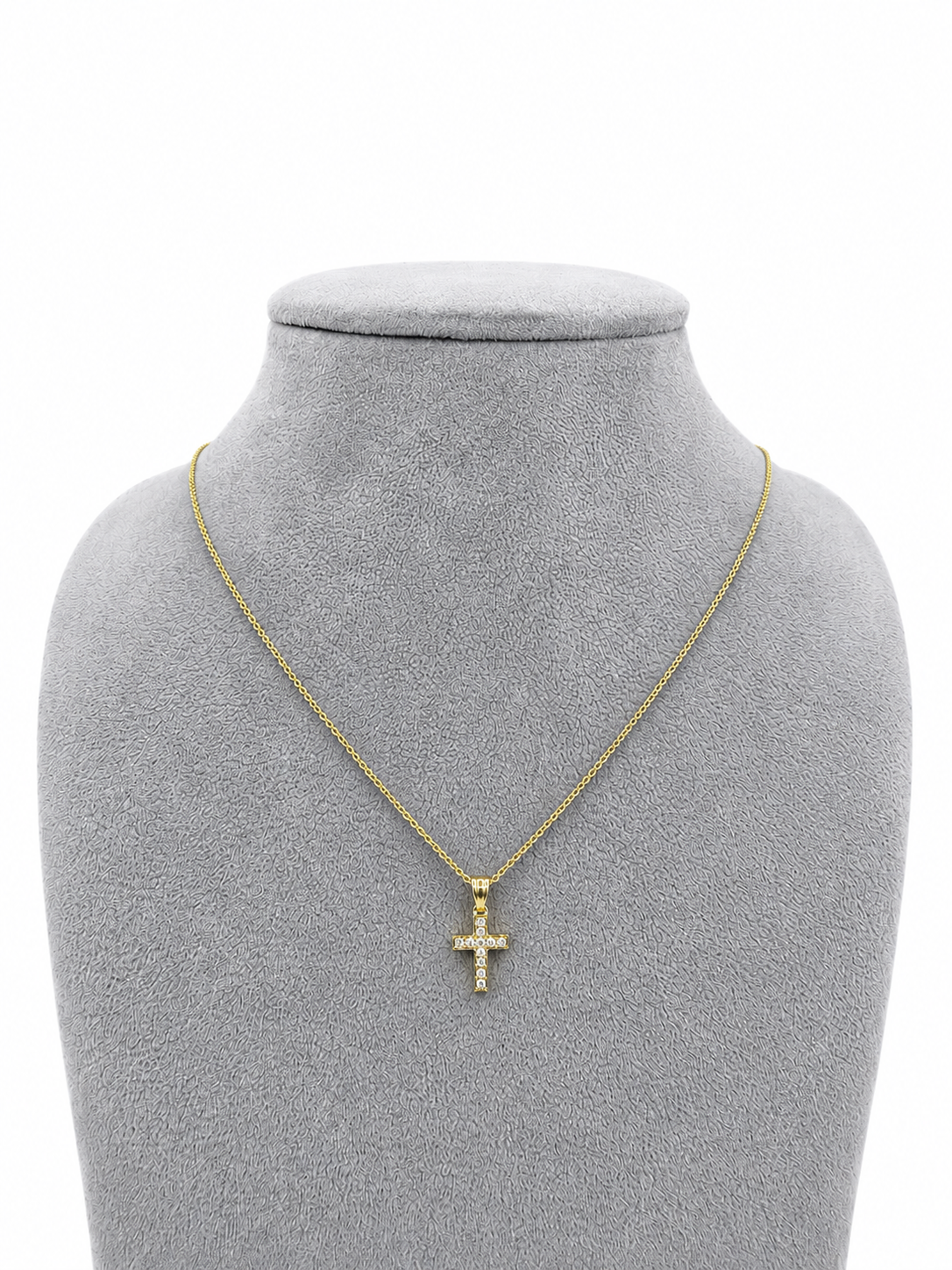 18kt Yellow Gold 0.10ct Diamond Cross Pendant