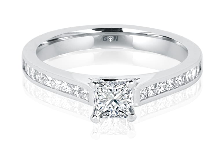 Princess Cut Diamond Solitaire Engagement Ring