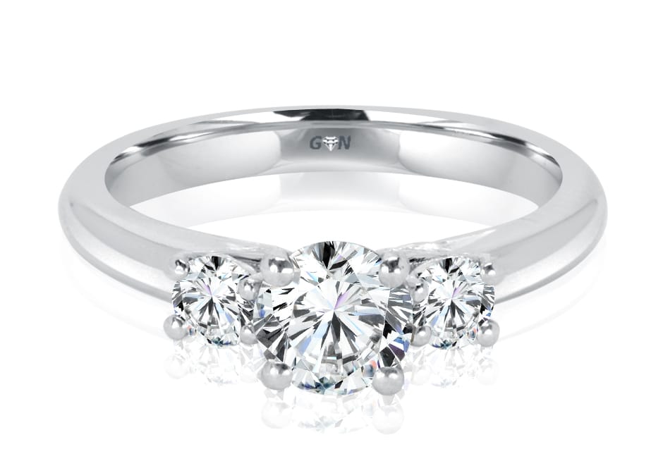 Three Stone Diamond Engagement Ring