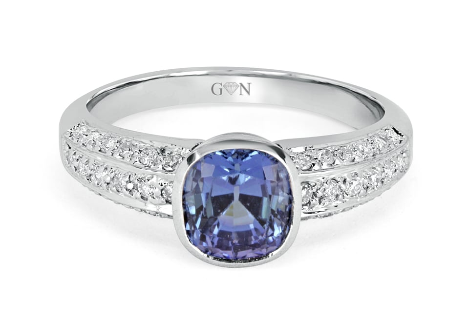 Tanzanite and Diamond Design Ring
