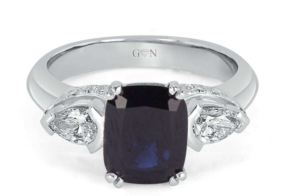 Australian Sapphire and Diamond Ring