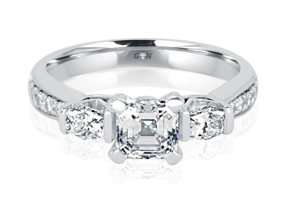 Three Stone Diamond Engagement Ring