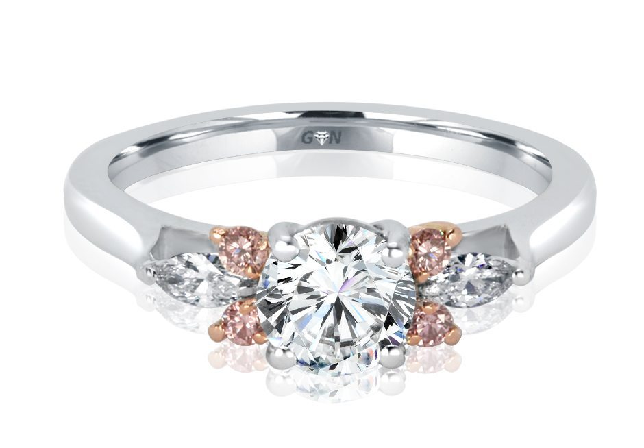 Argyle Pink and White Diamond Ring
