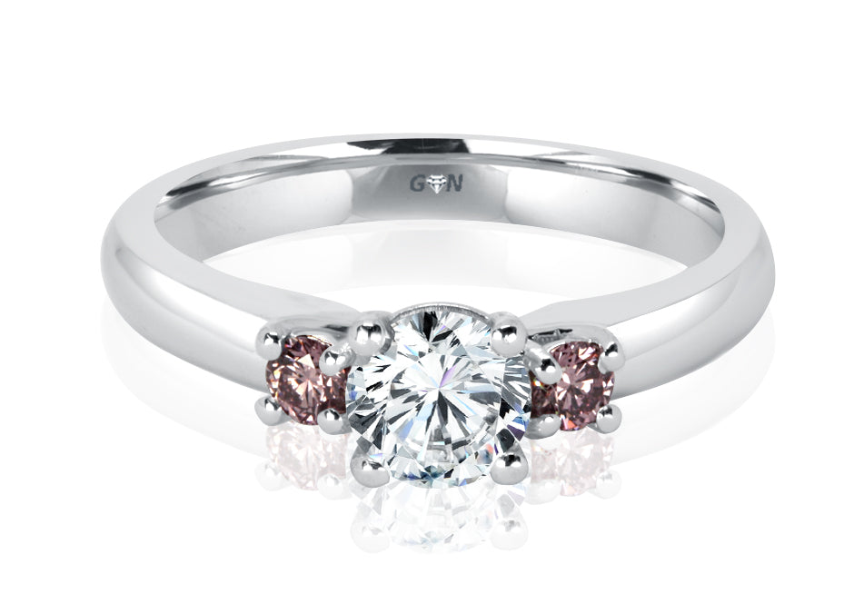 Argyle Pink and White Diamond Engagement Ring