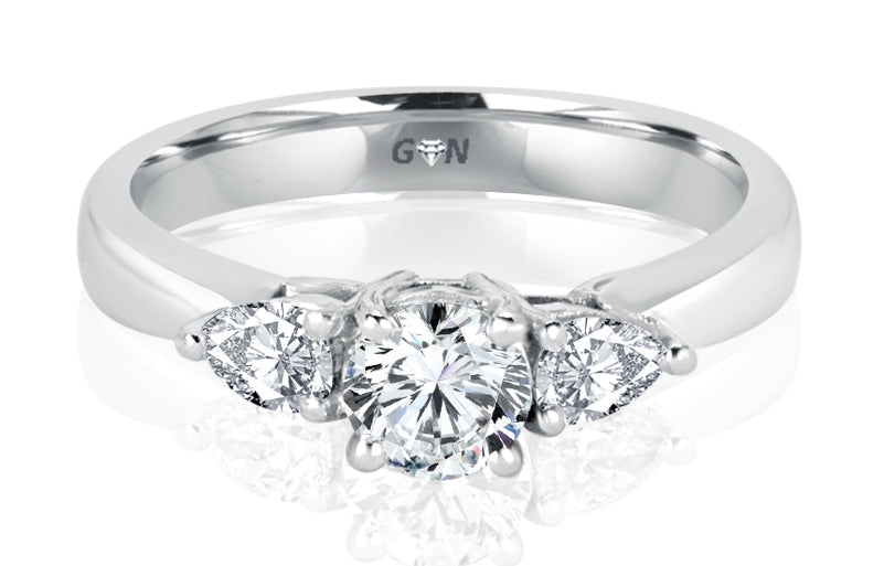 Three Stone Design Diamond Engagement Ring
