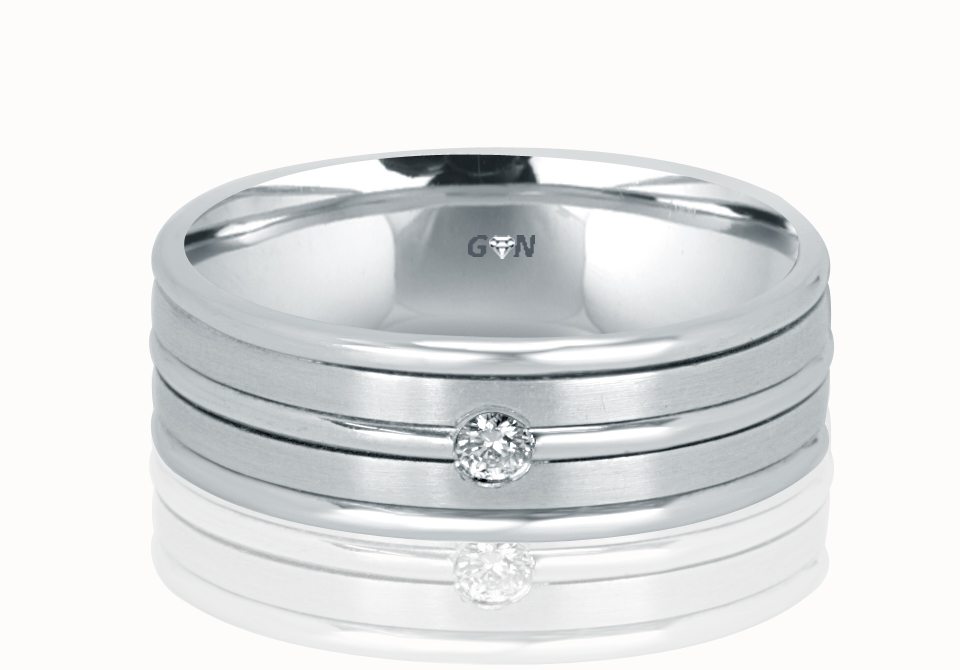 Men's White Gold Diamond Ring