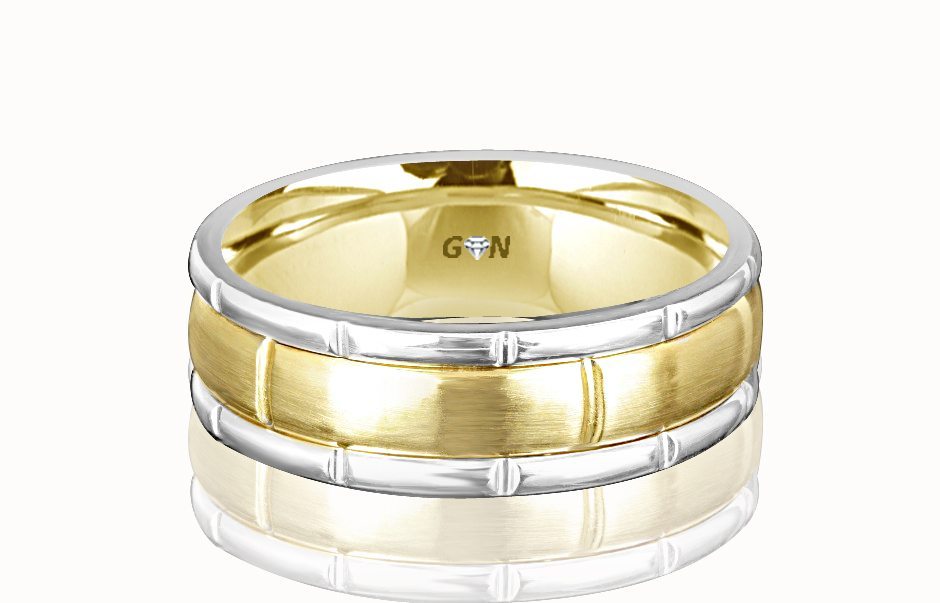 Men's Yellow and White Gold Ring