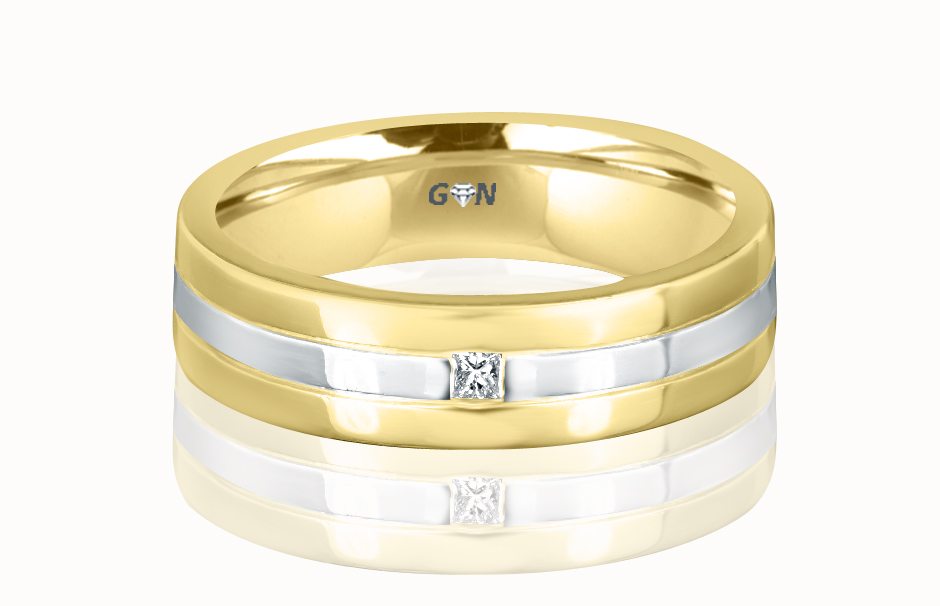 Men's Two Tone Gold Diamond Ring