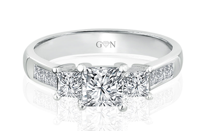 Three Stone Diamond Engagement Ring